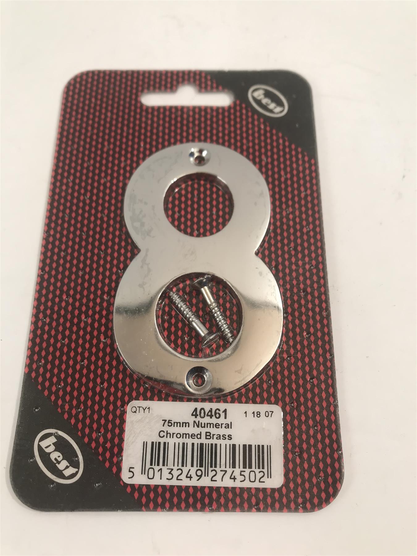 Best 75mm 3" Chromed Brass No. 8  with screws  -   40461