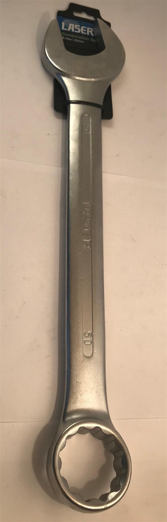 Laser Chrome Vanadium Combination Spanner Bi Hex 50mm  3193