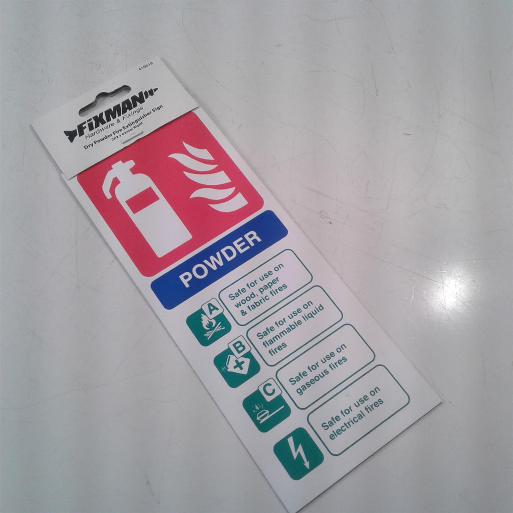 Dry Powder Fire Extinguisher Sign 202 x 82mm Rigid