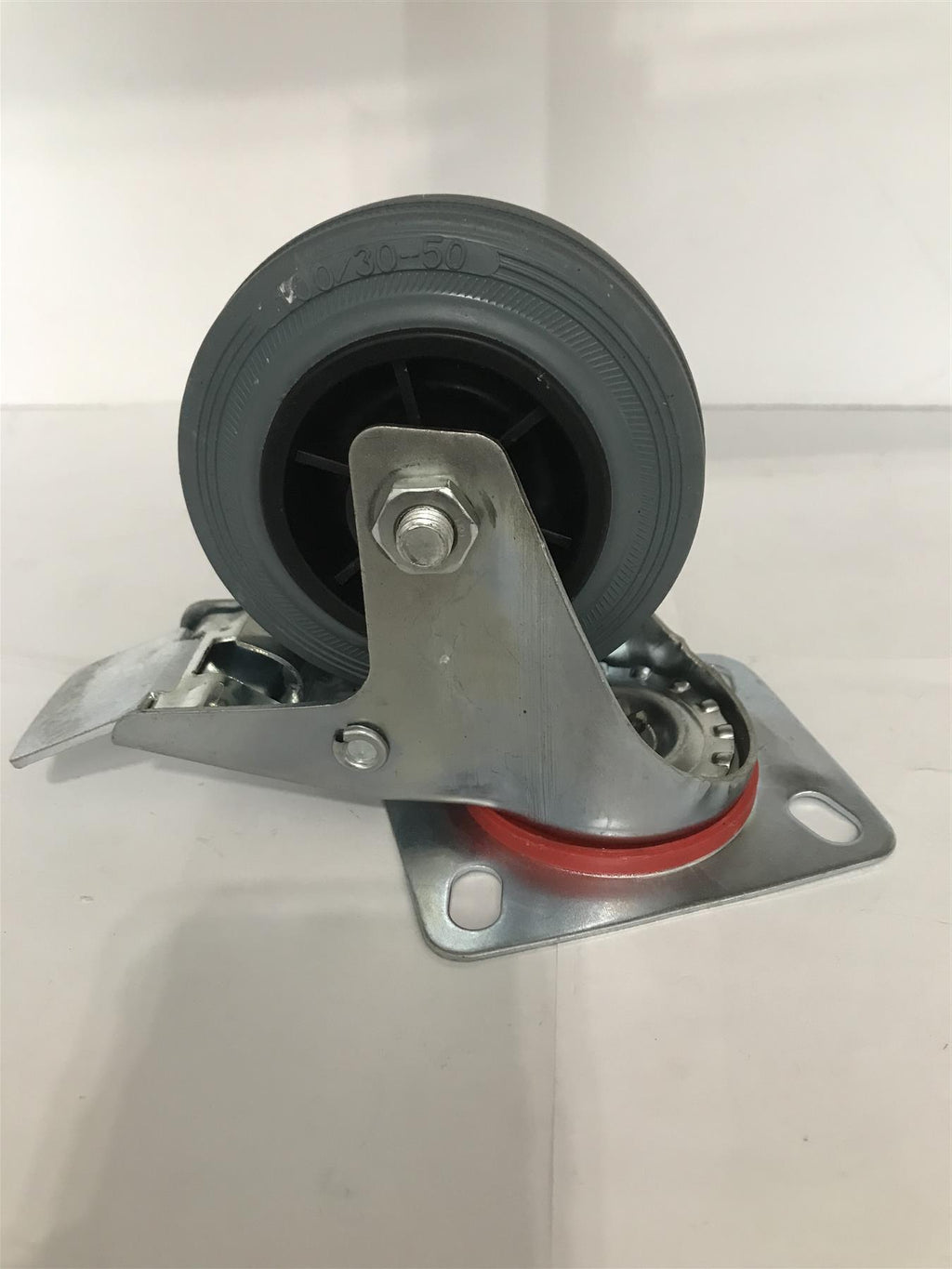 Fixman 100mm 70kg Braked Swivel Rubber Castor 509024