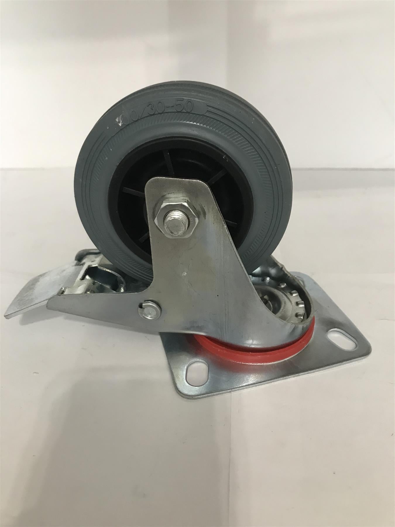 Fixman 100mm 70kg Braked Swivel Rubber Castor 509024