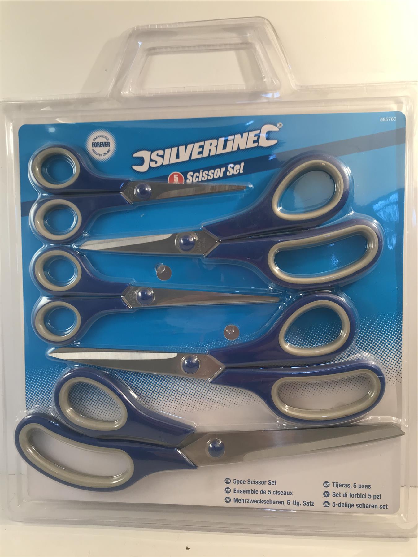 Silverline Scissor Set 5-Piece 140mm/155mm/195mm/215mm/250mm Scissors