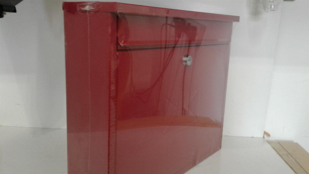 Red Post Box Lockable Outside Wall Mounted Elegance Square With Keys