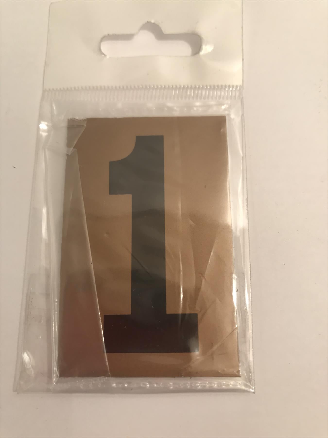 Gold/Black Number 1 Self Adhesive 1" x 2"