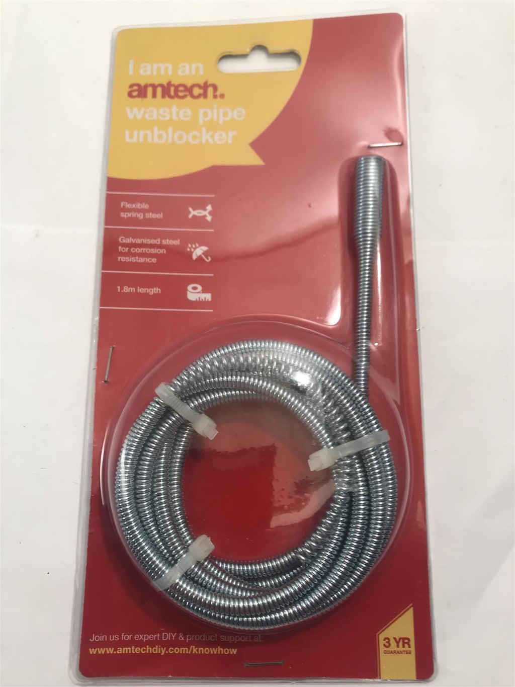 Amtech Waste Pipe Unblocker 1.8m Length  S1890