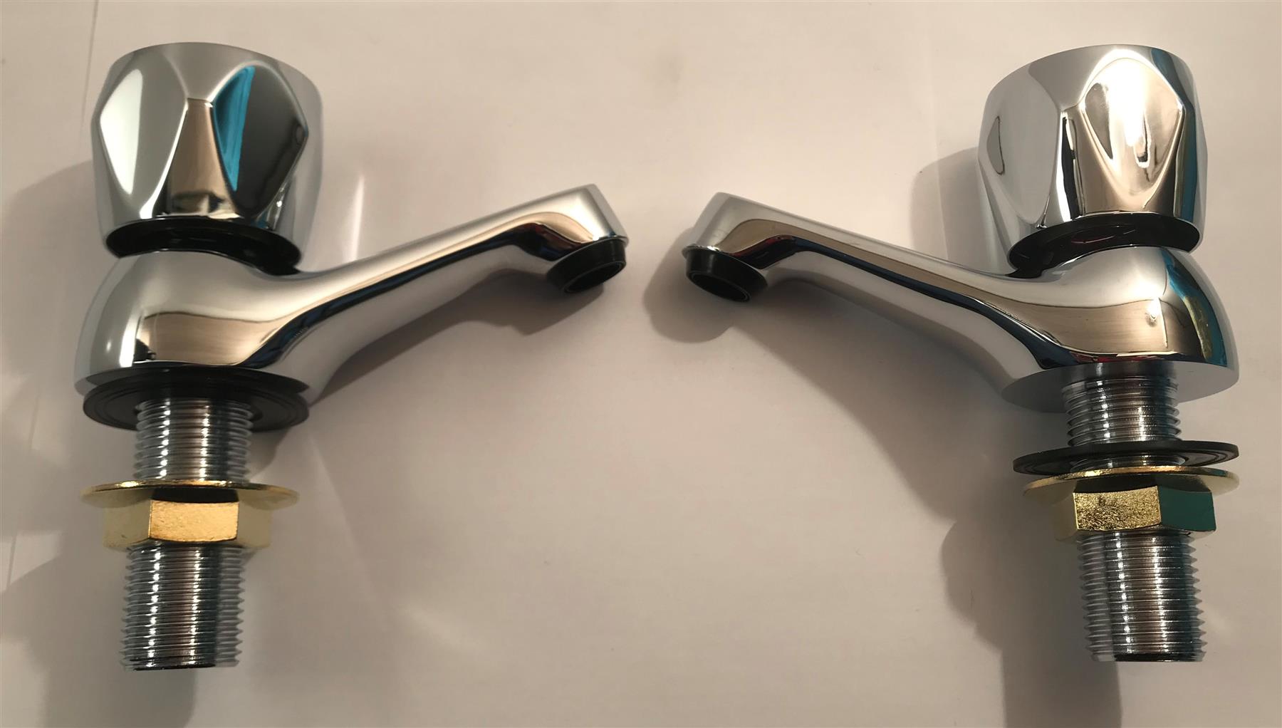 Bristan VAC 1/2 C MT Club Traditional Basin Taps Chrome Pair With Metal Heads