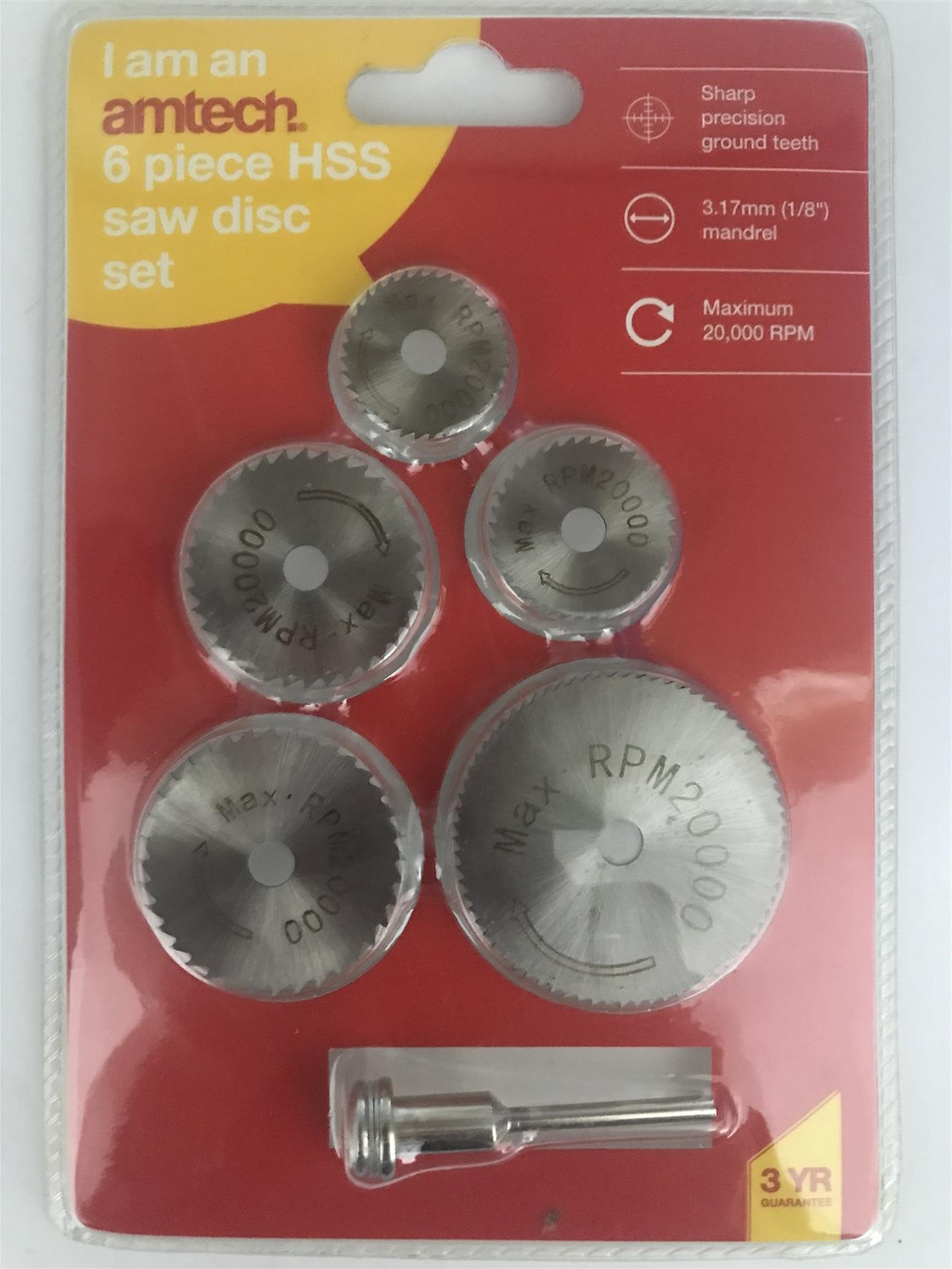 Amtech 6pc HSS Saw Disc Set F0978