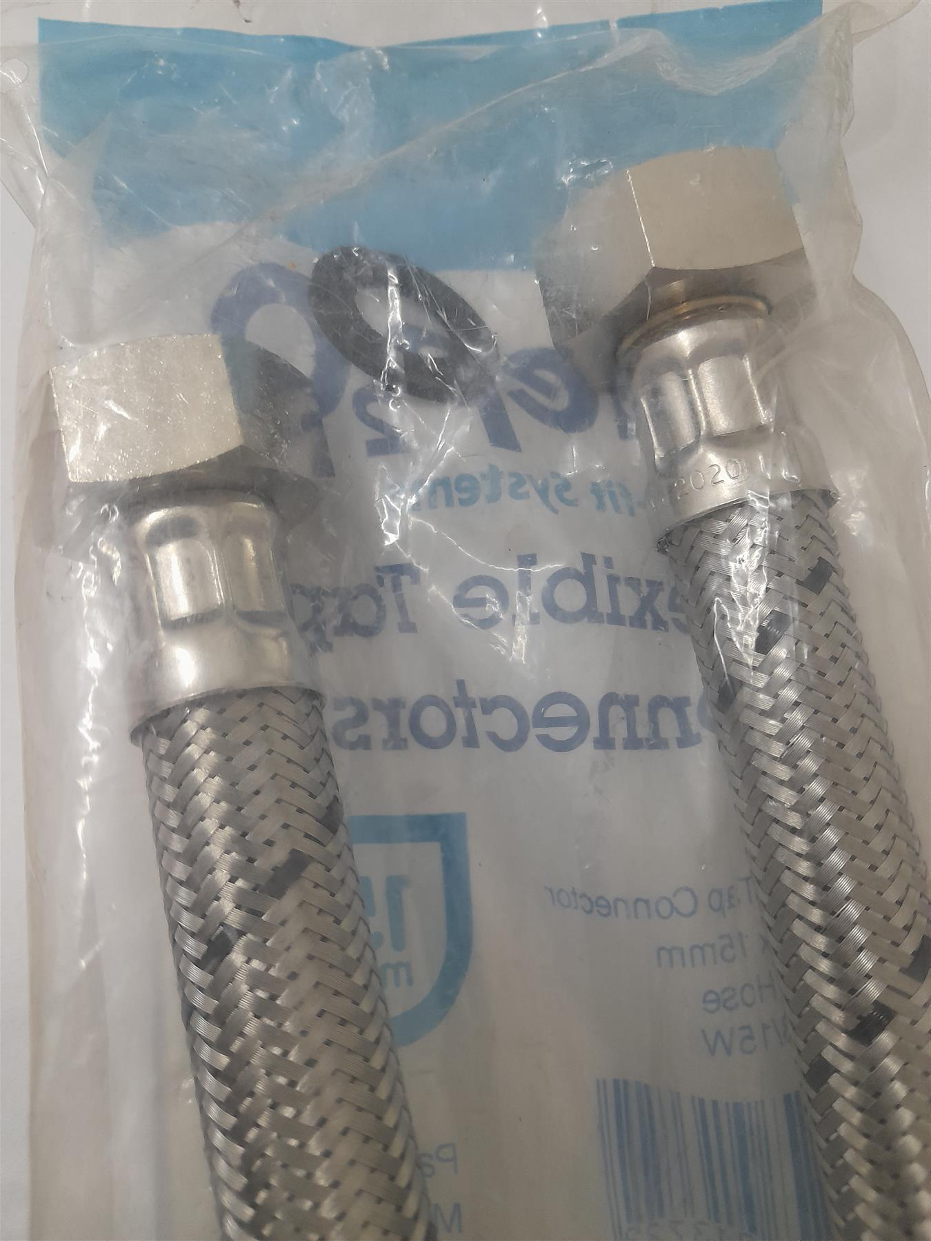 Hep2O HD225B/15W 15mm x 3/4” 500mm Flexible Bath Tap Connector Pack of 2