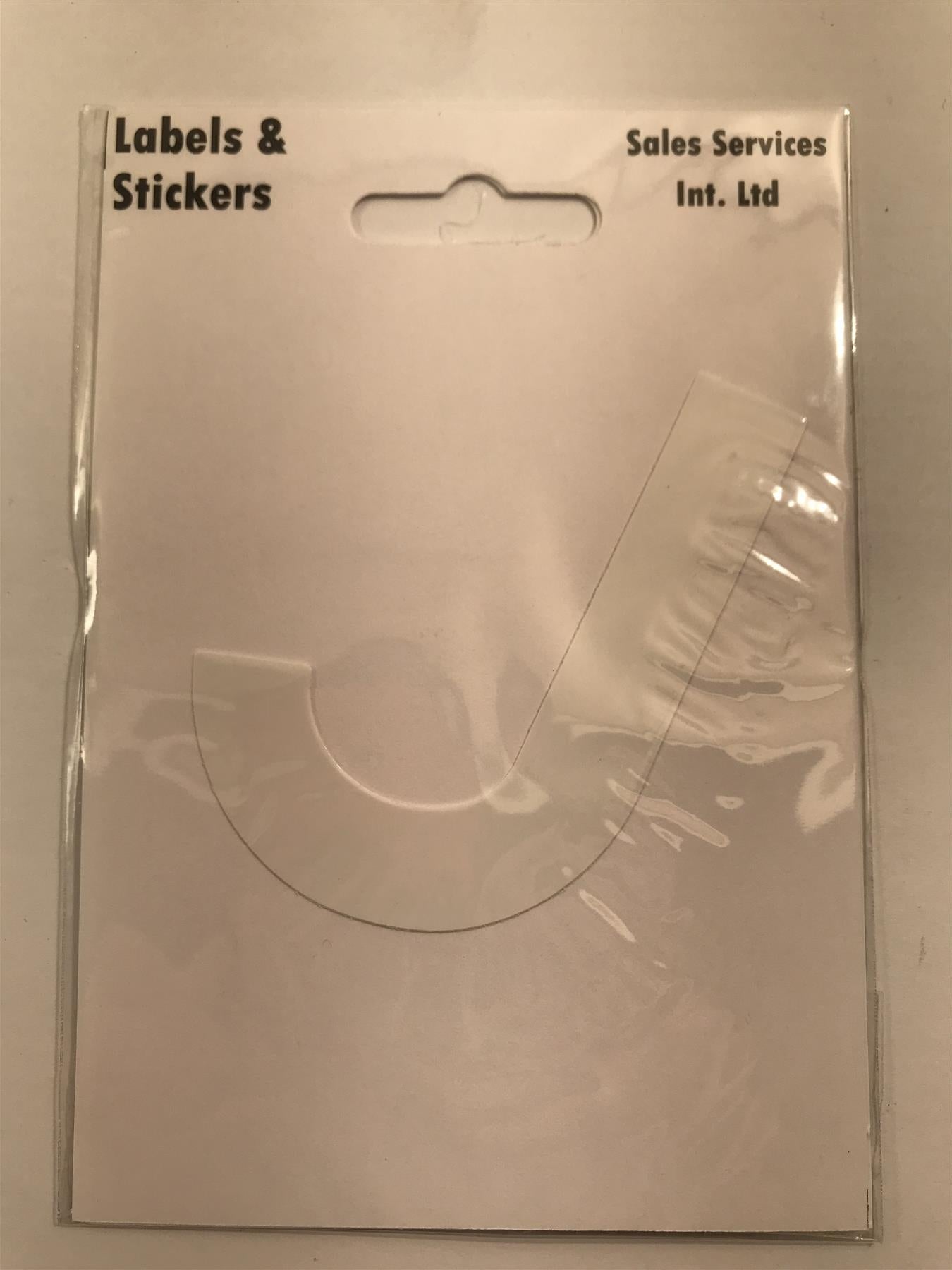 White Letter J Self  Adhesive Waterproof Sticker 8 x 6cm