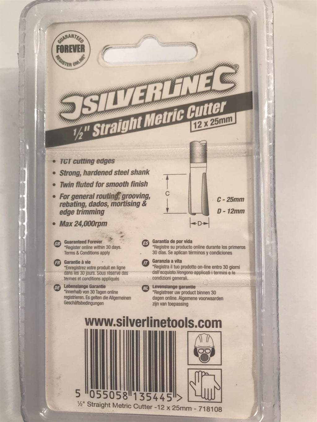 Silverline 1/2" Straight Metric Cutter 12 x 25mm 718108