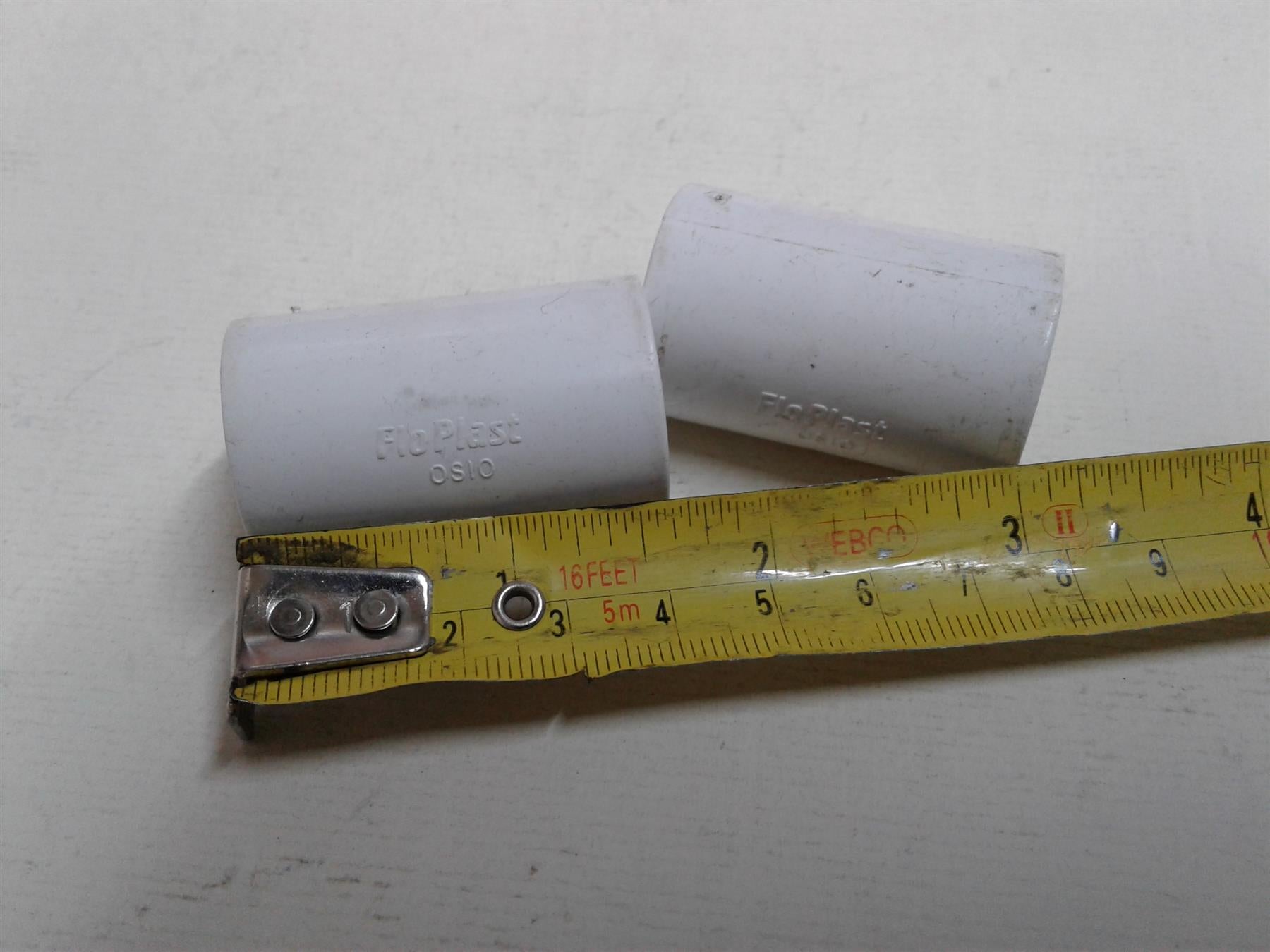 NEW FloPlast Overflow 21.5mm Straight Coupling Union PVC OS10W (PAIR)