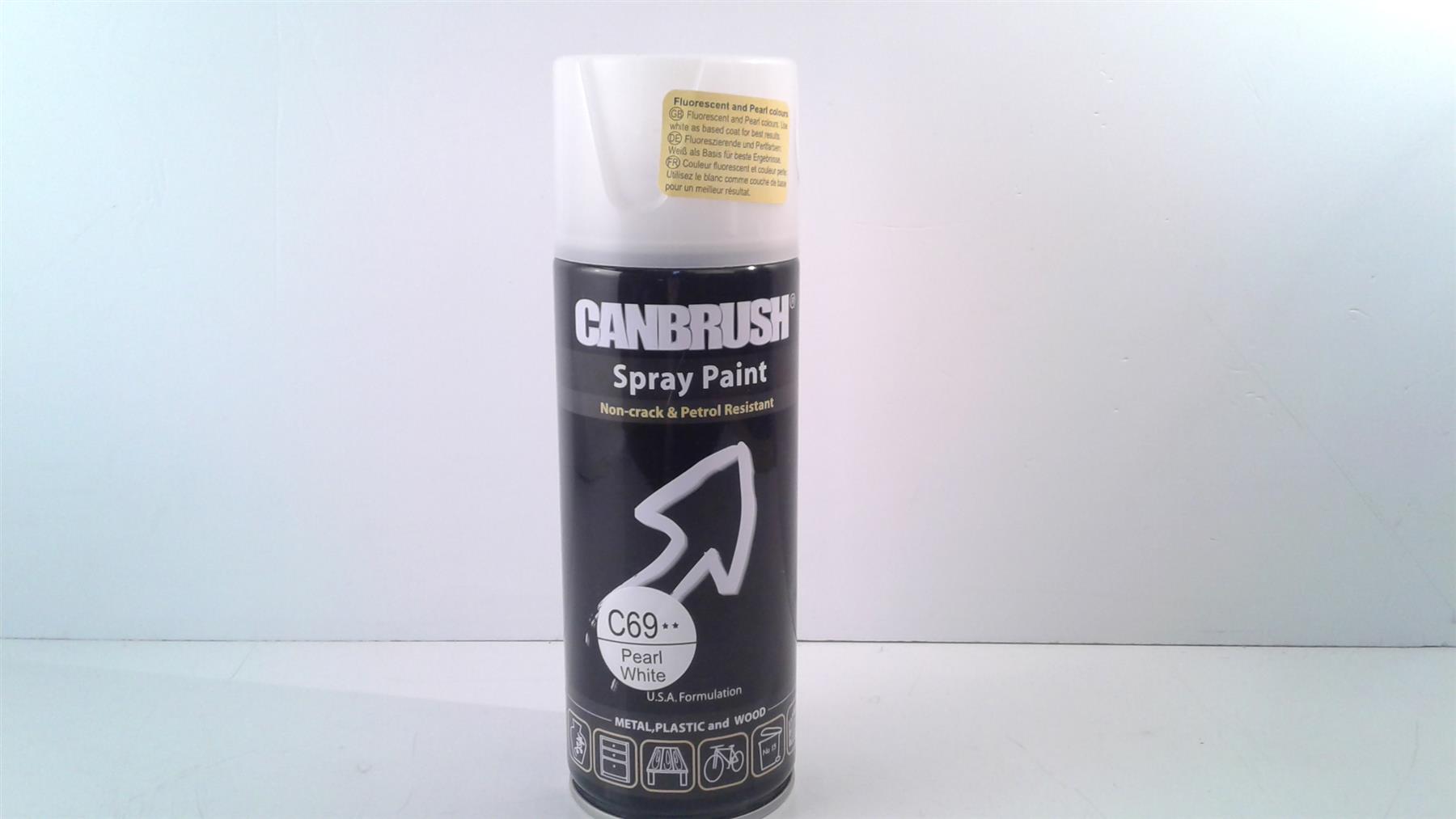 Canbrush Spray Paint C69 Pearl White for metal, plastic and wood