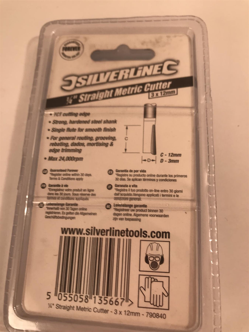 Silverline 1/4" Straight Metric Cutter 3 x 12mm 790840