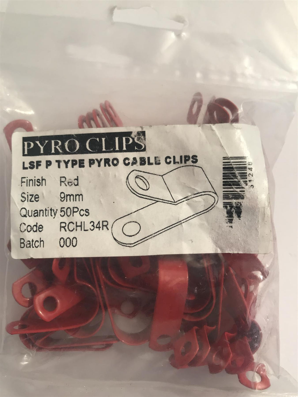 Deligo LSF Coated Red Pyro Cable Clips 9mm RCHL34R  (50 Pack)