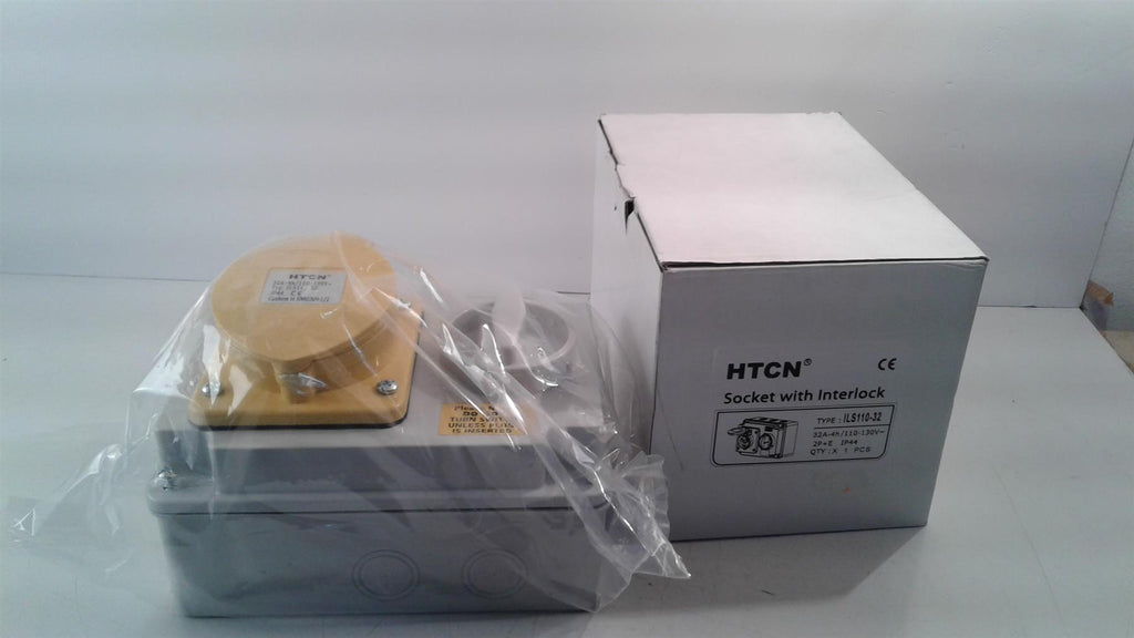 32 Amp 3 Pin Interlock Socket Switch 110-130V Waterproof IP44