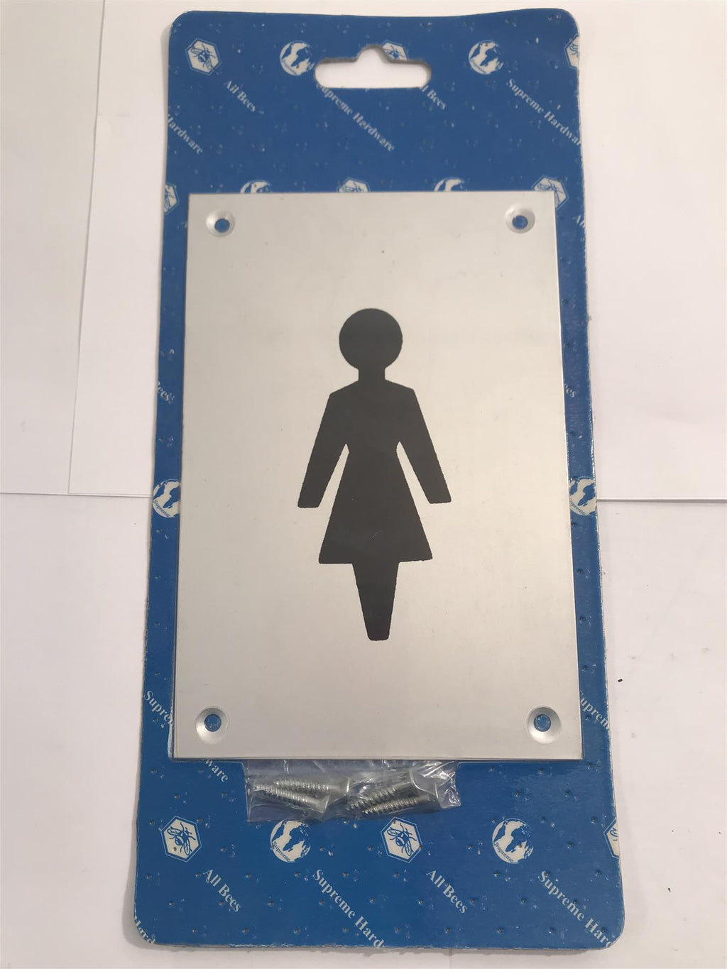 Aluminium  Female WC Sign 150mmx100mm pre-drilled with screws  33118P