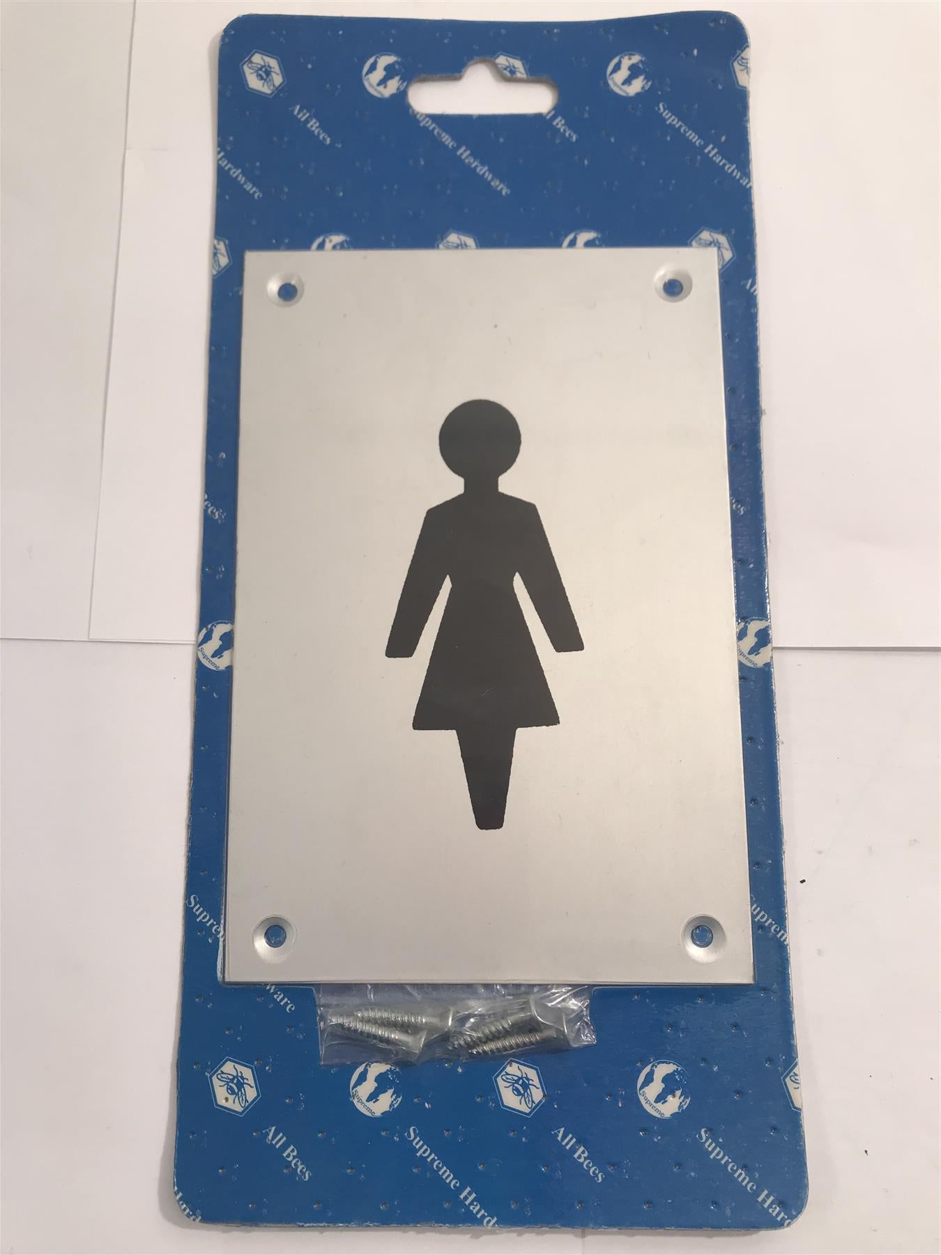 Aluminium  Female WC Sign 150mmx100mm pre-drilled with screws  33118P