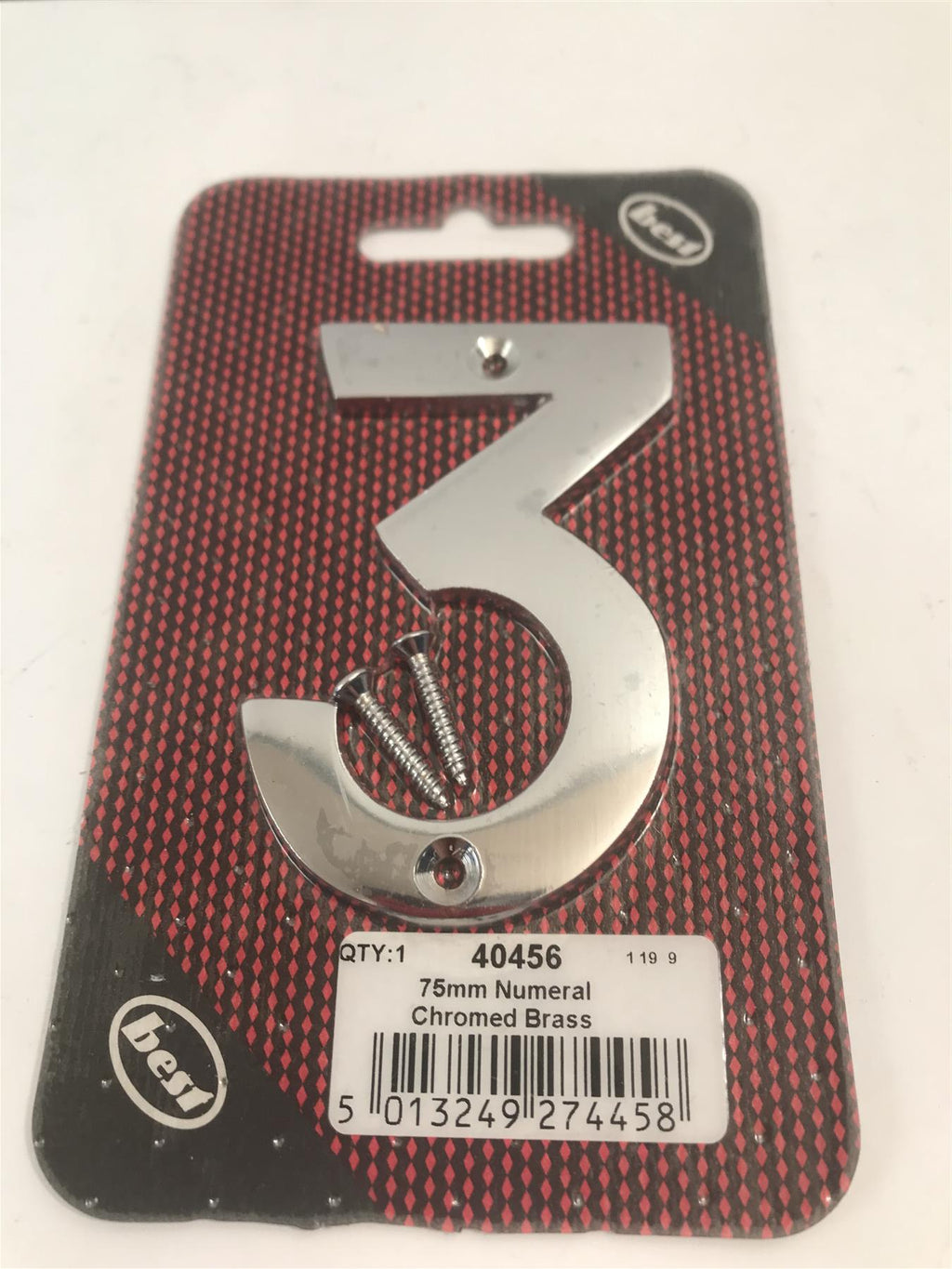 Best 75mm 3" Chromed Brass No. 3  with screws  -   40456