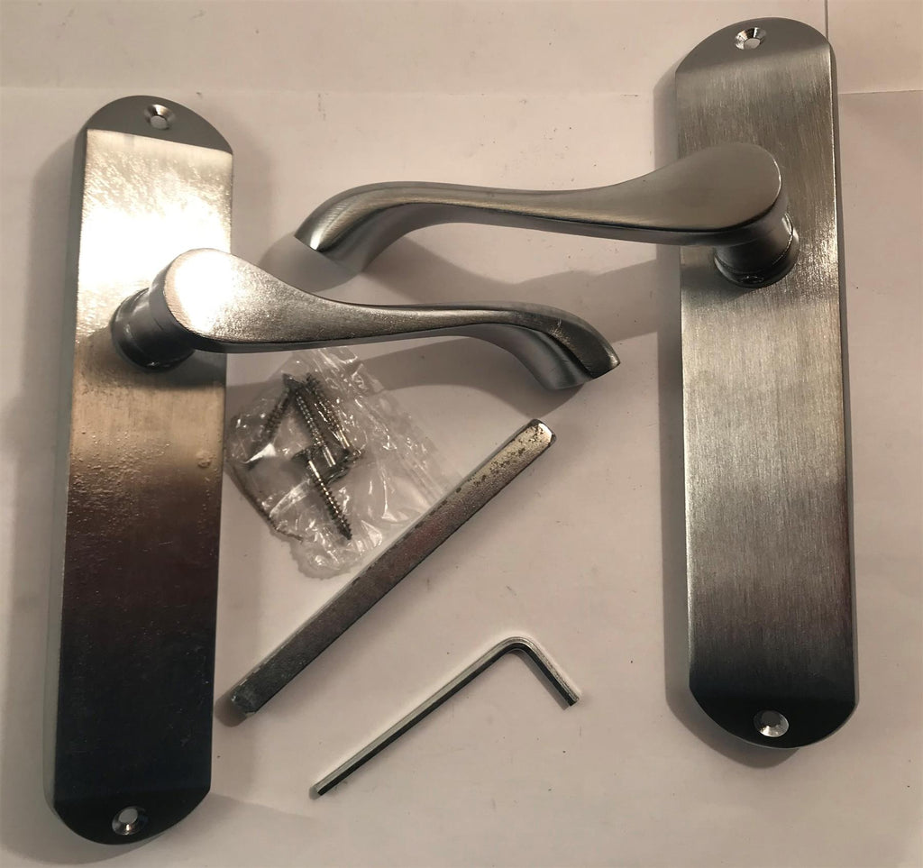 Eclipse Cadenza Lever Latch Passage Door Handles Satin Chrome  176 x 38mm  37698
