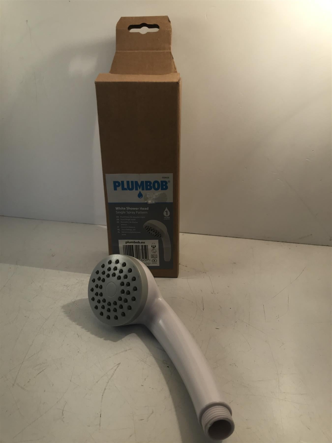 Plumbob 958426 White Shower Head Single Spray Pattern