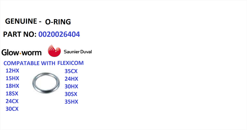 NEW GLOWWORM O RING 0020026404 FLEXICOM HX CX SX