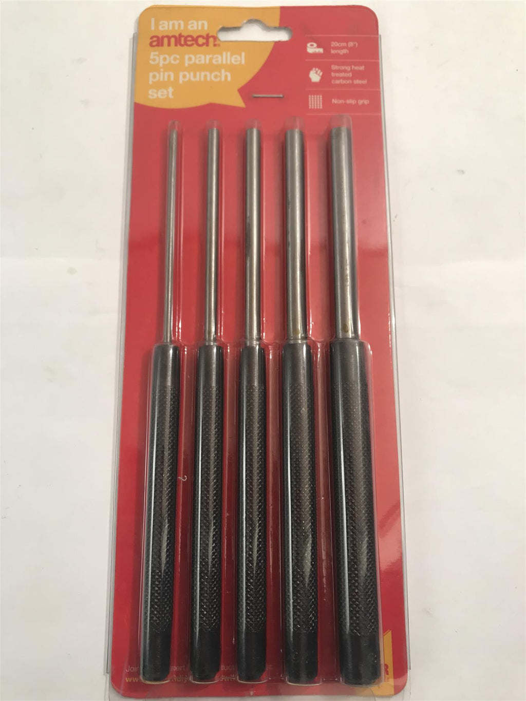 Amtech 5pc Parallel Pin Punch Set  1/8, 3/16, 1/4, 5/16, 3/8"  H1500