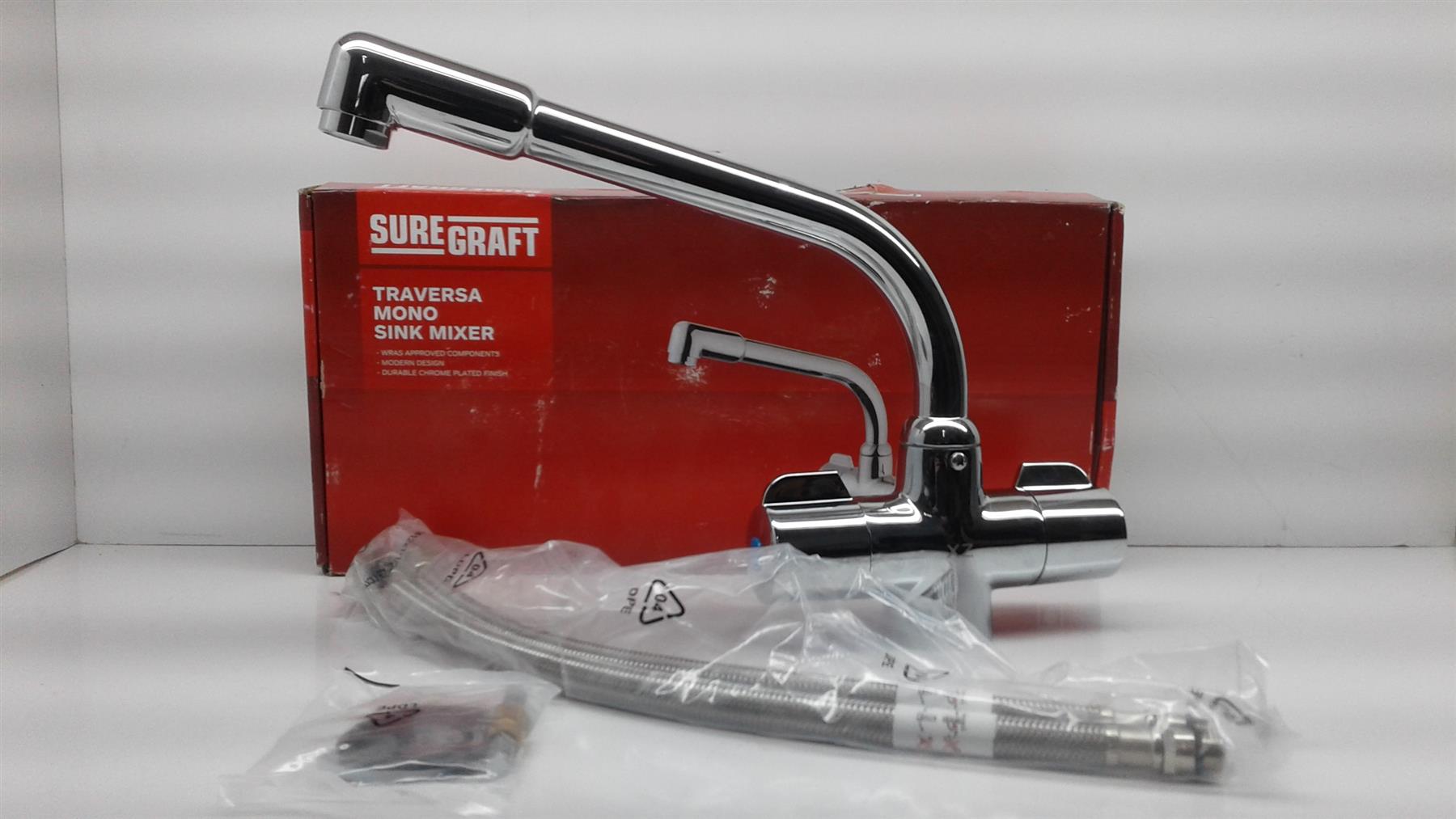 Traversa Mono Kitchen Sink Mixer Tap Swivel Spout Chrome