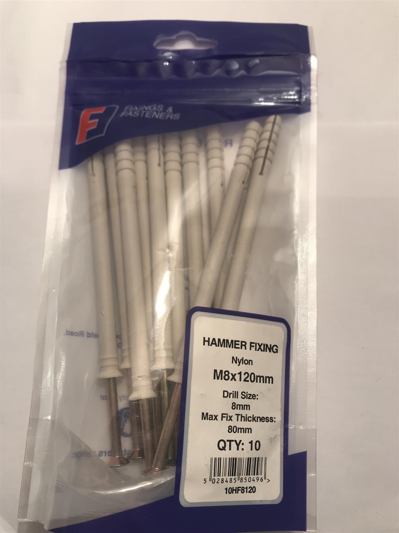 Forgefix Hammer Fixing M8 x 120mm (Pk10) 10HF8120