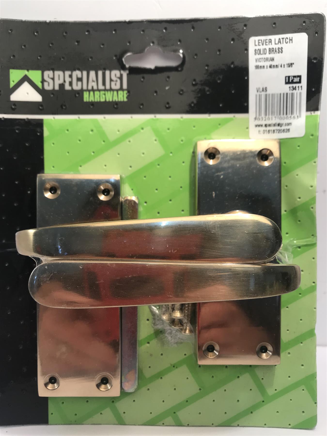 Victorian Brass Latch Door Handles 100mm x 40mm  13411