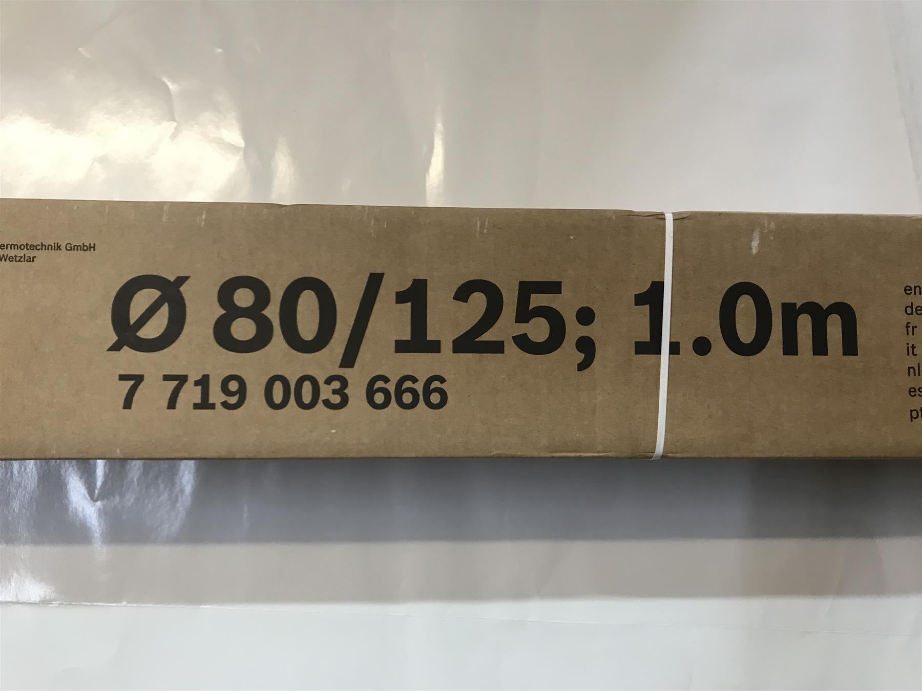 New Worcester 7719003666 80 125mm 1 Metre Flue Extension White