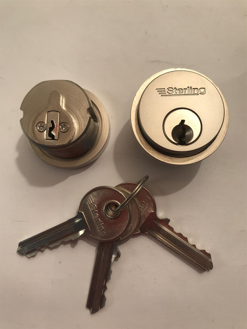 Sterling Threaded Cylinder Keyed Alike Pair 5 Pin SCN02 Satin Nickel