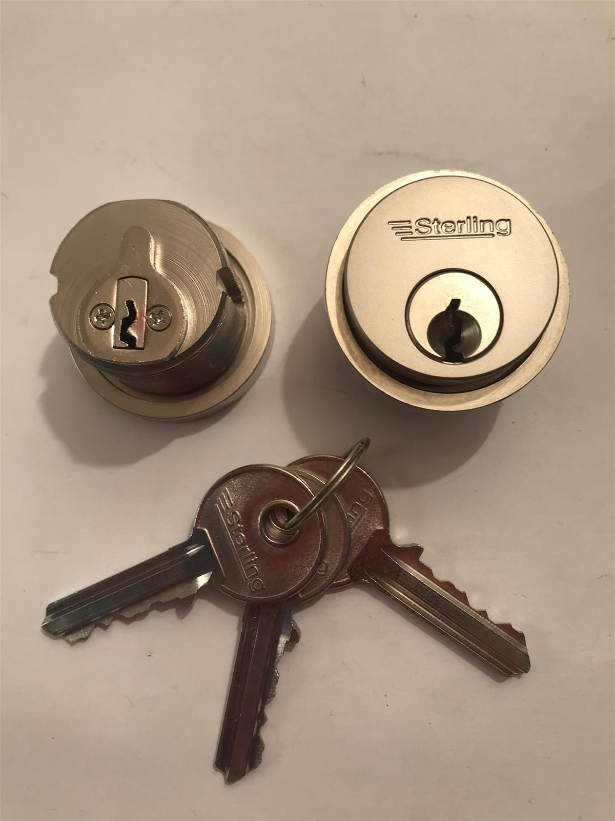 Sterling Threaded Cylinder Keyed Alike Pair 5 Pin SCN02 Satin Nickel