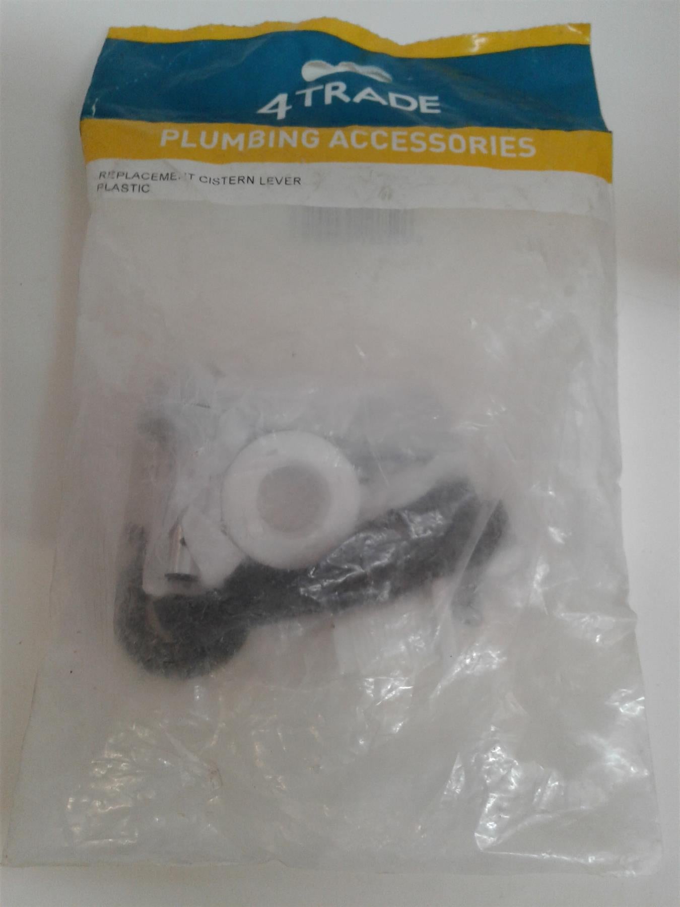 4trade Plastic Toilet Cistern Handle Kit Nylon Arm Chrome Finish Flush Handle