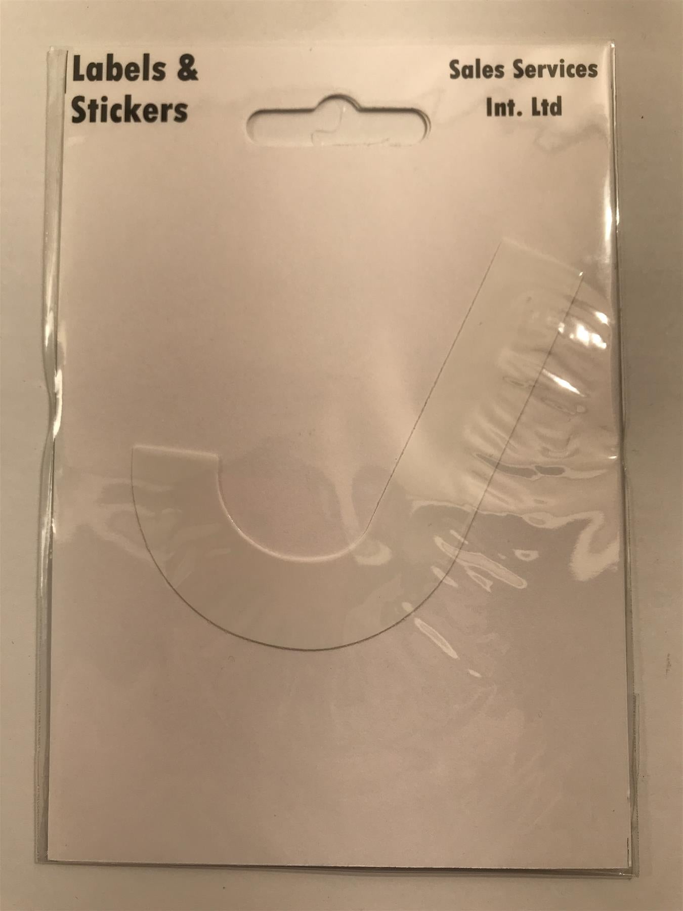 White Letter J Self  Adhesive Waterproof Sticker 8 x 6cm