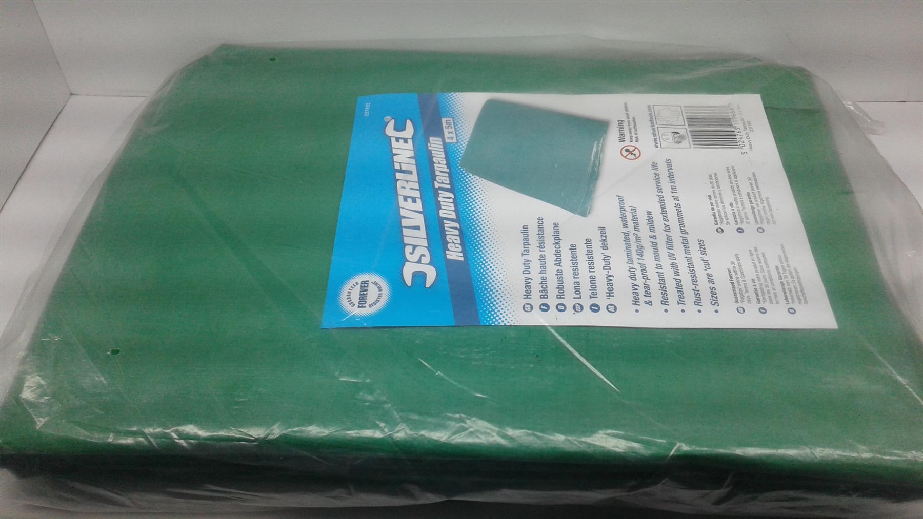 Silverline 237193 Heavy Duty Tarpaulin, 4 x 5 m