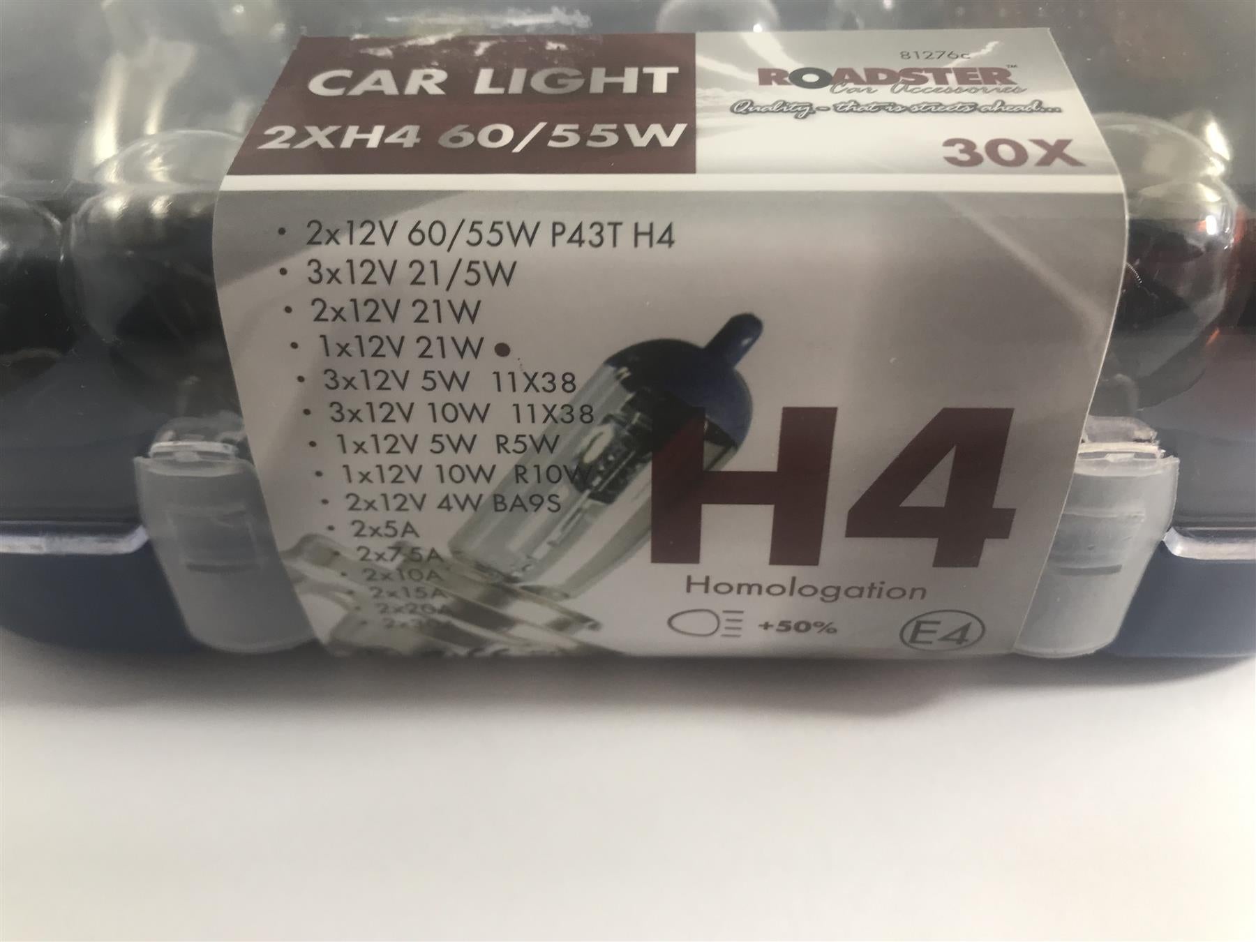 Roadster Car Light H4 30X Bulb Set 81276C