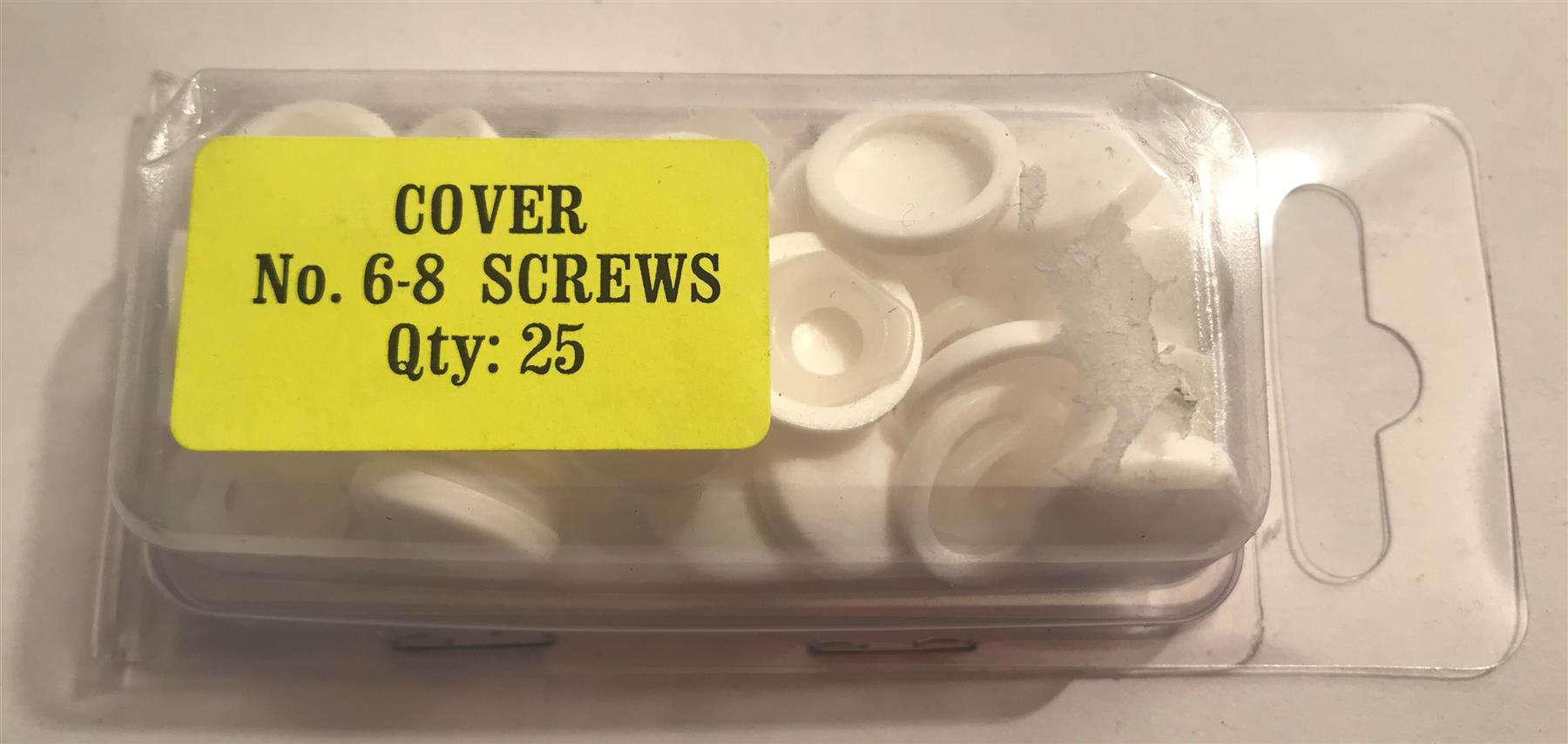 White Screw Cover Caps Fits No. 6 - 8 Screws (Pk 25)