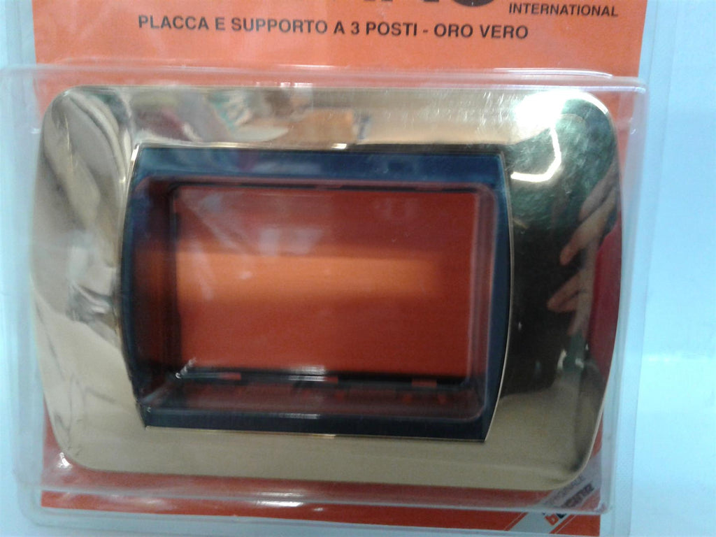 BTinco SL4803ORS WALL PLATE COVER LIVING INTERNATIONAL 3 MODULE GOLD FINISH
