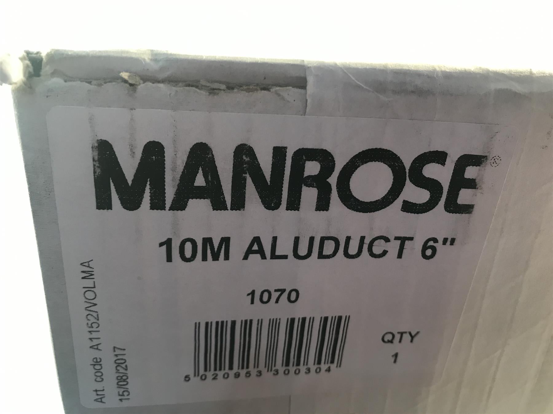 MANROSE ALUMINIUM LAMINATED FLEXIBLE DUCTING 10M X 152MM