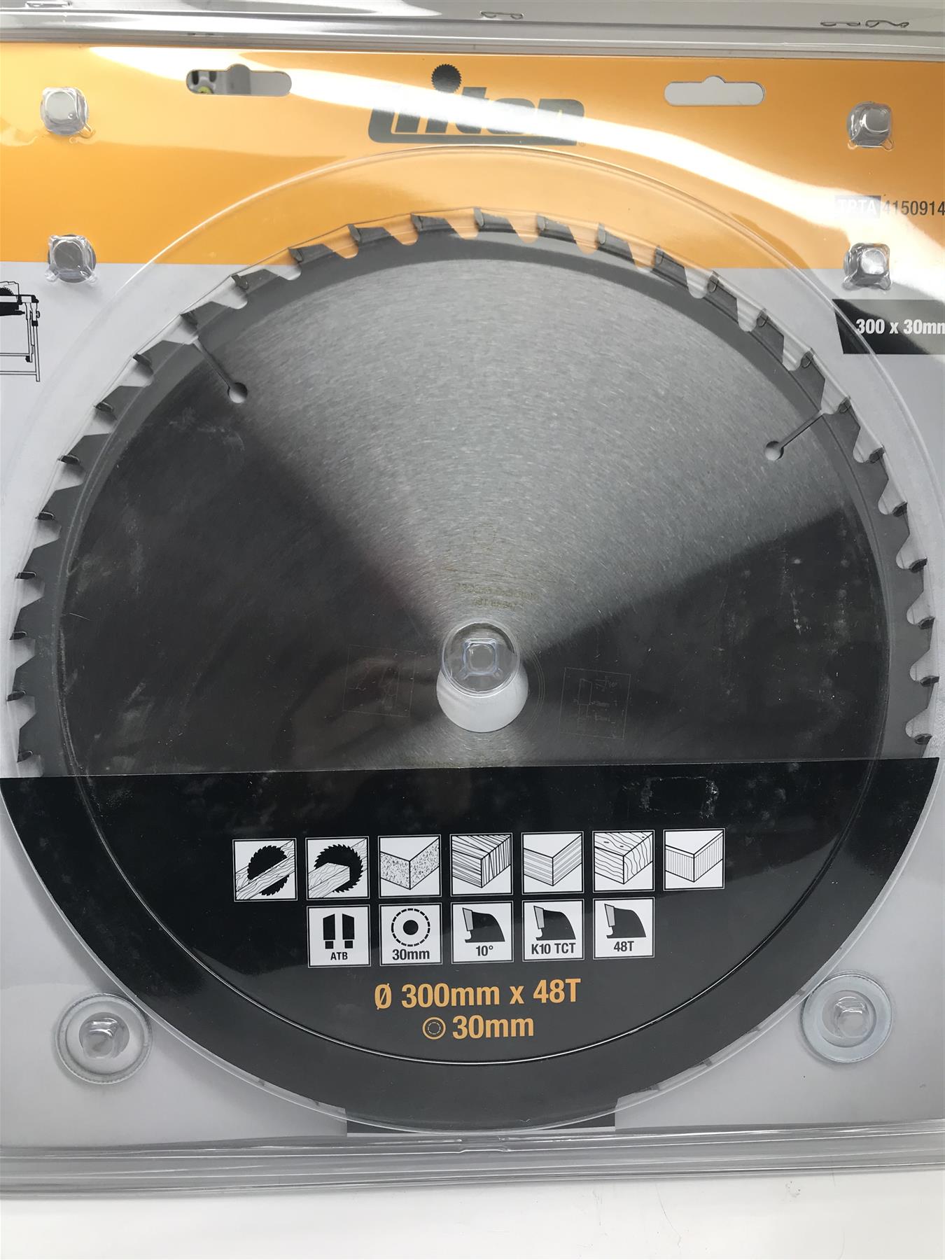 Triton 300mm x 30mm 48T TCT Circular Saw Blade for Hardwood, Softwood & PVC