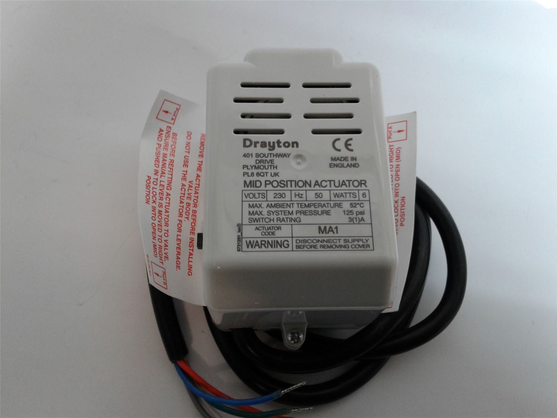 New Drayton 2 Port Zone Valve 5 Wire Motorised Actuator Head Only 27101