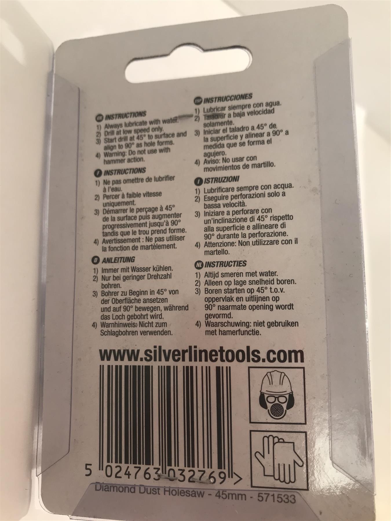 Silverline 571533 Diamond Dust Holesaw 45mm