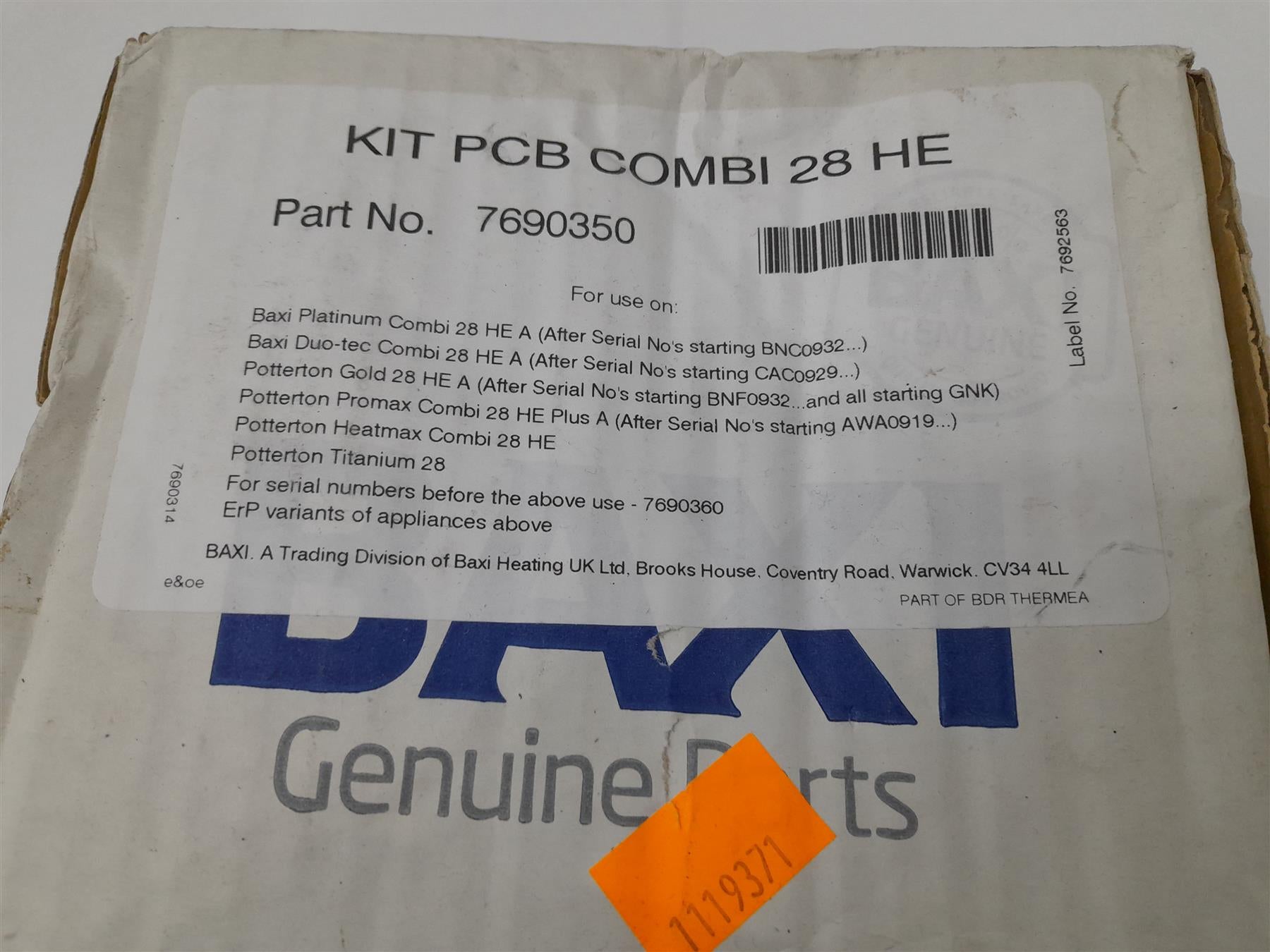 Baxi Platinum Combi 28H A 7690350 PCB