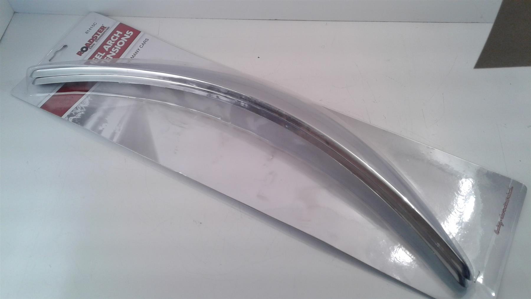 2 X Chrome Wheel Arch Extensions Stick ON Arches Spats Universal FIT Most Cars