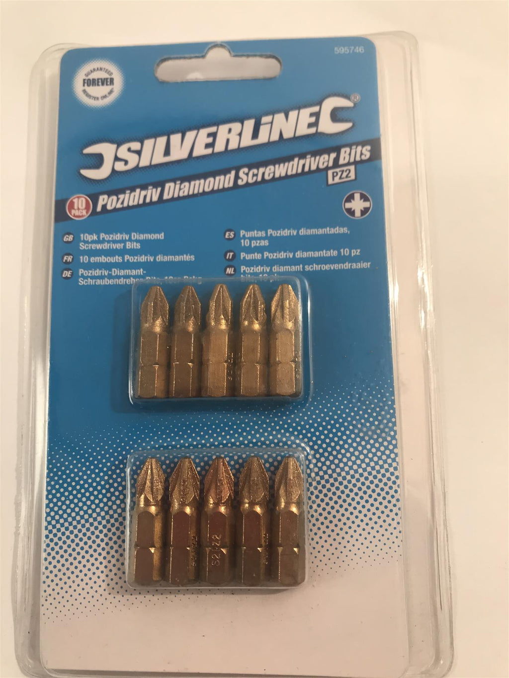 Silverline PZ2 Diamond Screwdriver Bits  - Pack of 10  595746