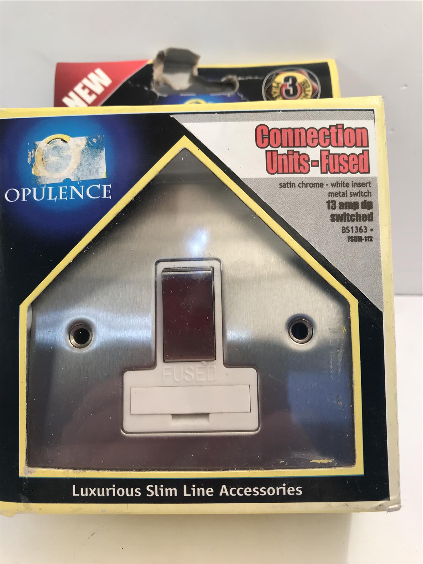 Opulence Satin Chrome 13A Fused DP Switched White Insert  FSCM-112