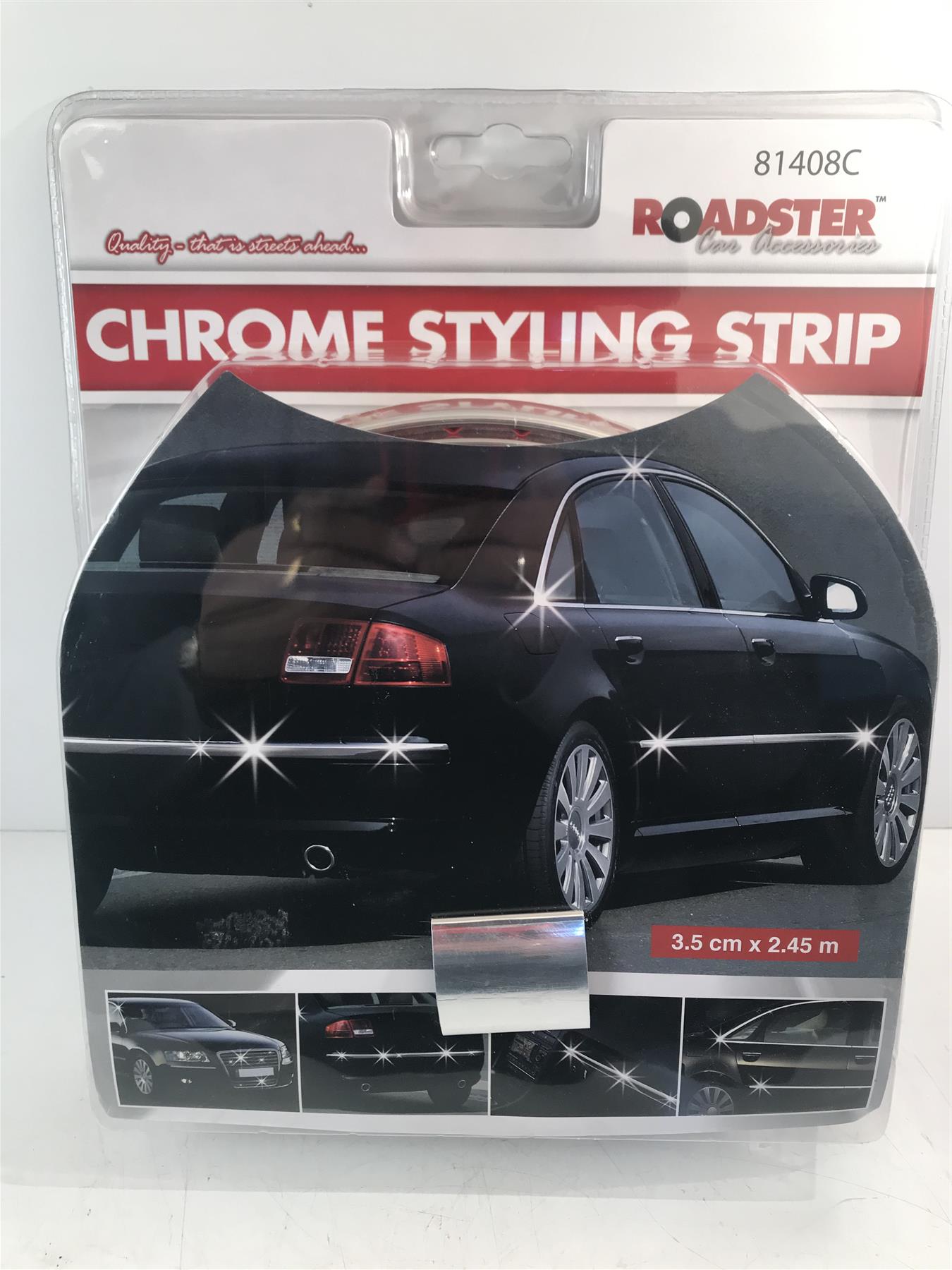 ROADSTER CHROME STYLING STRIP 3.5CM x 2.45M 81408C