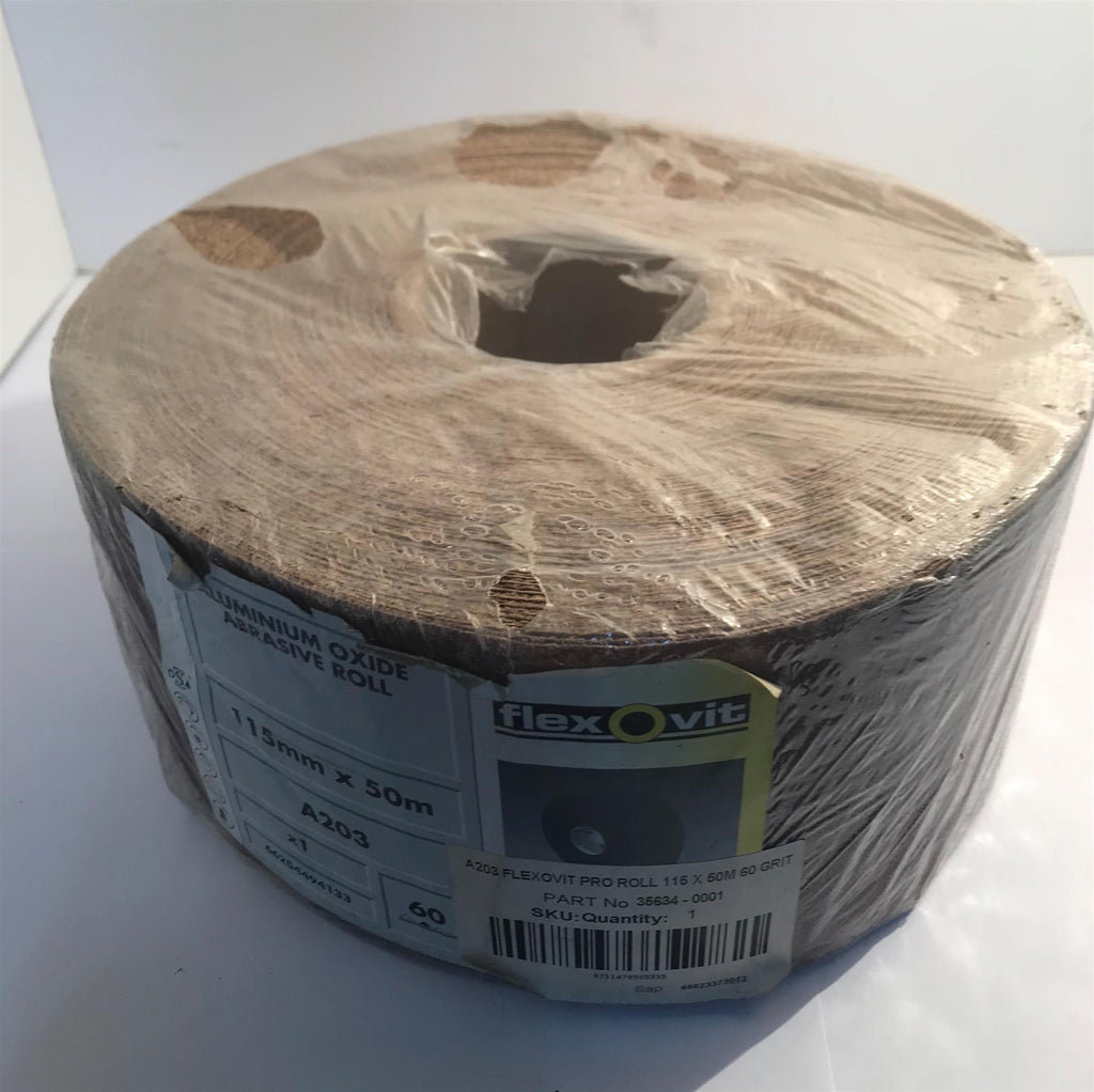Flexovit  A203 Aluminium Oxide Abrasive Roll 115mm x 50m 60 Grit