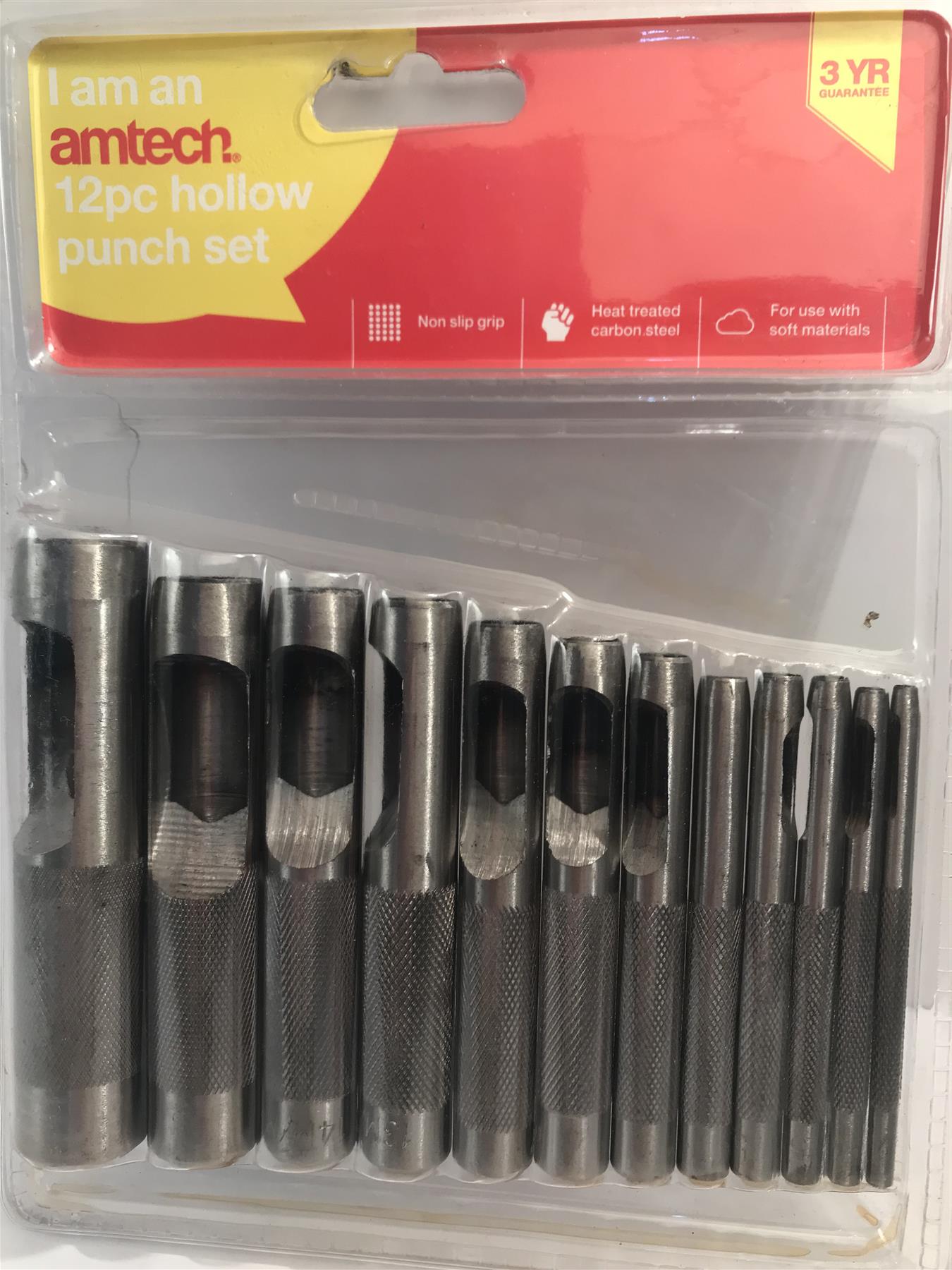 Amtech 12pc Hollow Punch Set 3mm - 19mm  H1900