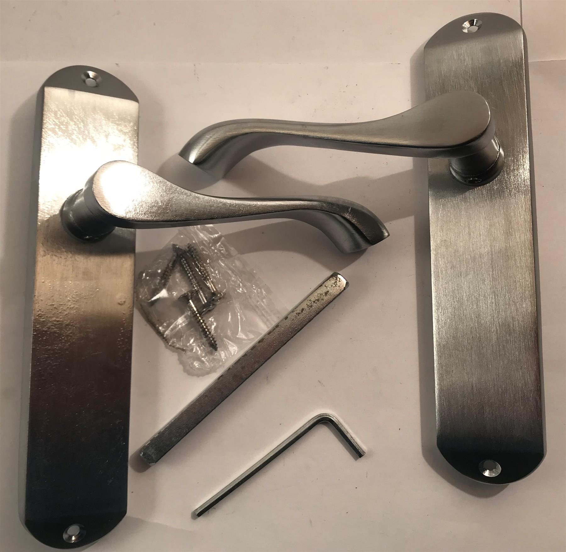 Eclipse Cadenza Lever Latch Passage Door Handles Satin Chrome  176 x 38mm  37698